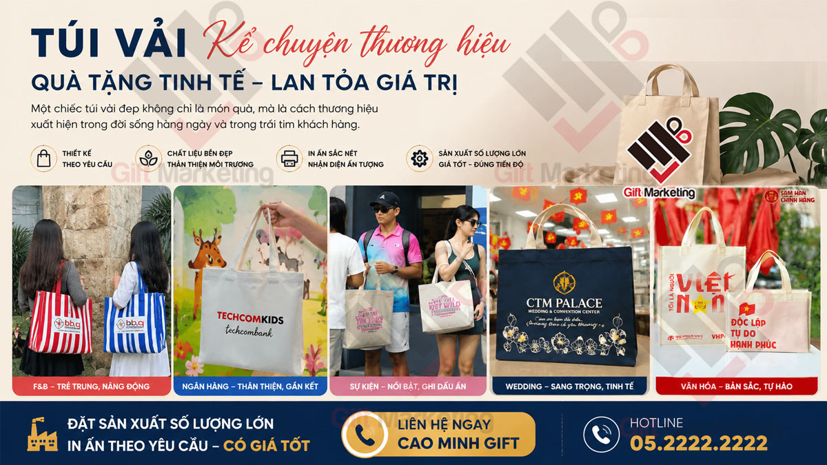 Cùng 1 quà tặng túi vải 5 doanh nghiệp kể 5 câu chuyện khác nhau