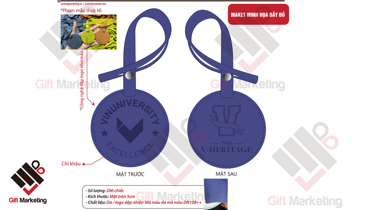 Review cận cảnh tag hành lý theo yêu cầu VINUNIVERSITY