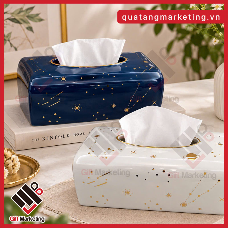 Cao Minh Gift - Chuyên cung cấp hộp đựng giấy ăn bằng sứ in logo theo yêu cầu số lượng lớn giá tốt
