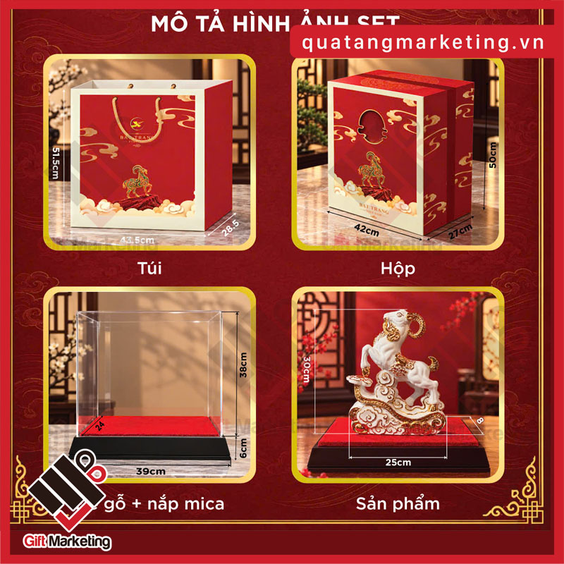 Full box dê men - Set quà linh vật cao cấp tại Cao Minh Gift